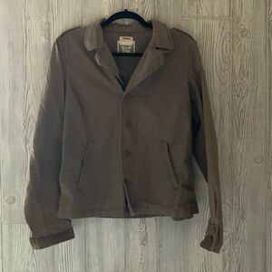 Ruff Hewn Utility Military Style Jacket Olive Green Size Large